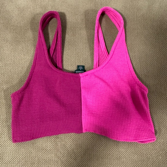 Wild Fable Fuchsia Ribbed Cropped Top - Picture 3 of 4